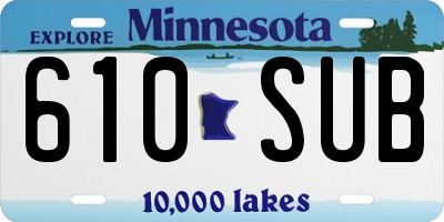 MN license plate 610SUB
