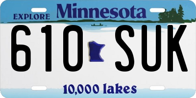 MN license plate 610SUK