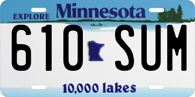 MN license plate 610SUM