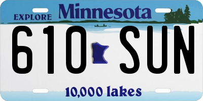 MN license plate 610SUN