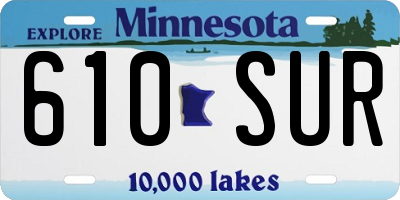 MN license plate 610SUR