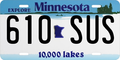 MN license plate 610SUS