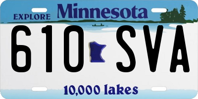 MN license plate 610SVA