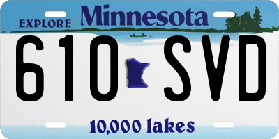 MN license plate 610SVD