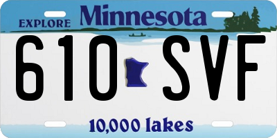 MN license plate 610SVF
