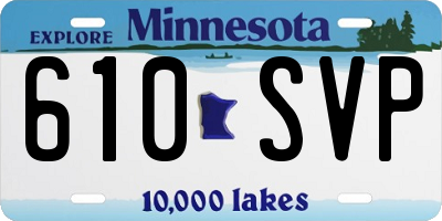 MN license plate 610SVP