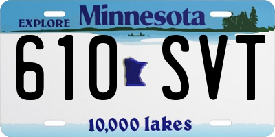 MN license plate 610SVT