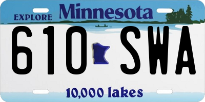 MN license plate 610SWA