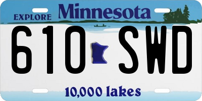 MN license plate 610SWD