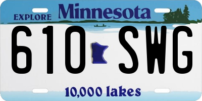MN license plate 610SWG