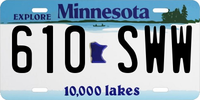 MN license plate 610SWW