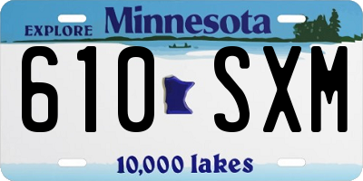 MN license plate 610SXM