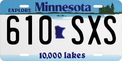 MN license plate 610SXS