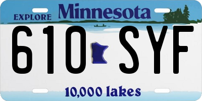 MN license plate 610SYF