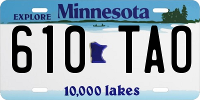 MN license plate 610TAO