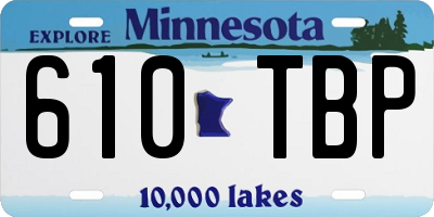 MN license plate 610TBP