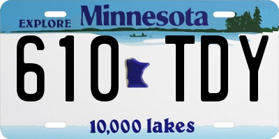 MN license plate 610TDY