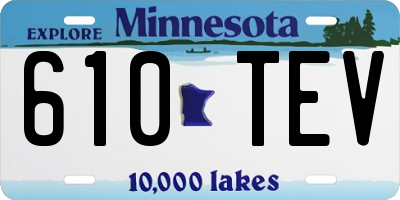 MN license plate 610TEV