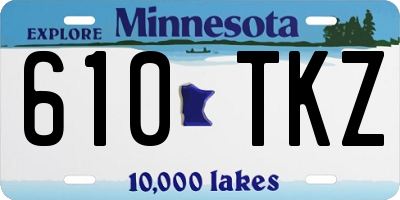 MN license plate 610TKZ