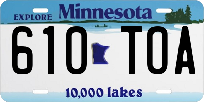 MN license plate 610TOA
