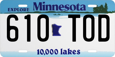 MN license plate 610TOD