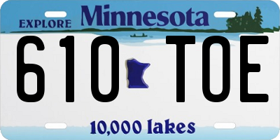 MN license plate 610TOE