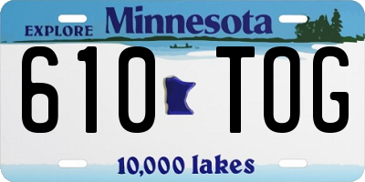 MN license plate 610TOG