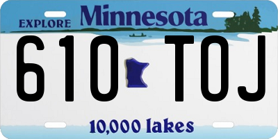MN license plate 610TOJ
