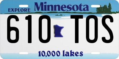 MN license plate 610TOS