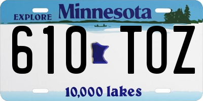 MN license plate 610TOZ
