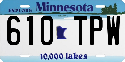 MN license plate 610TPW