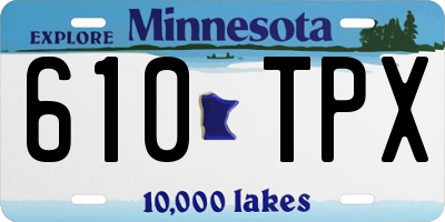 MN license plate 610TPX