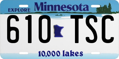 MN license plate 610TSC