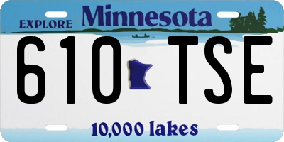 MN license plate 610TSE