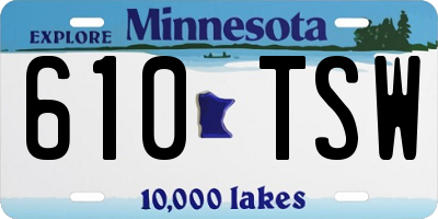 MN license plate 610TSW