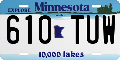MN license plate 610TUW