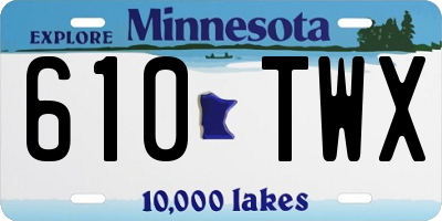 MN license plate 610TWX
