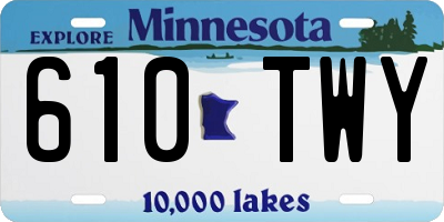 MN license plate 610TWY