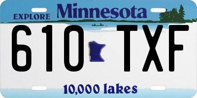 MN license plate 610TXF