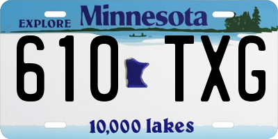 MN license plate 610TXG