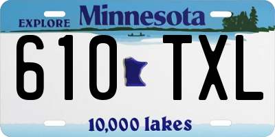 MN license plate 610TXL