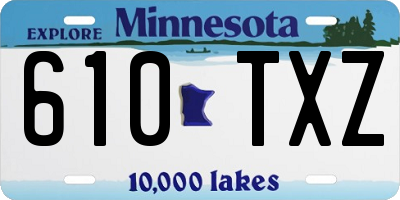MN license plate 610TXZ