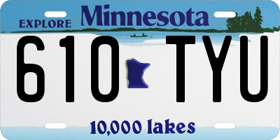 MN license plate 610TYU