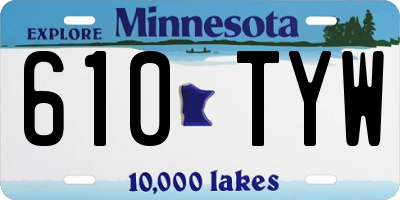 MN license plate 610TYW