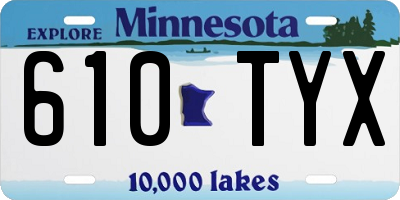 MN license plate 610TYX