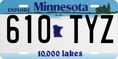 MN license plate 610TYZ