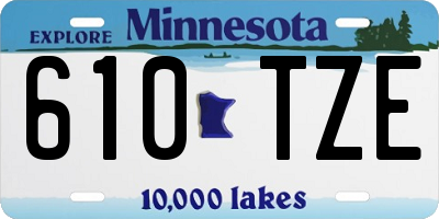 MN license plate 610TZE