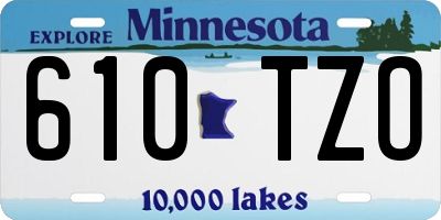 MN license plate 610TZO