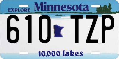 MN license plate 610TZP