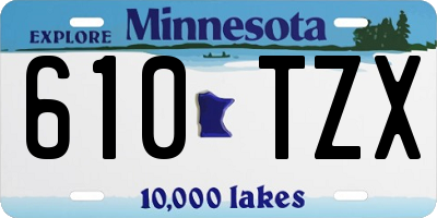 MN license plate 610TZX